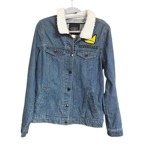 Riverdale Jughead Sherpa Collar Denim Button Front Trucker Jacket Size S